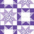 Hand Drawn Floral Quilt Stars Dark Purple, Light Purple and White Version 2 Image