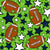 Team Spirit Footballs and Stars in Seattle Seahawks Colors Green and Navy Blue Image