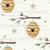 Beehives and Branches With Daises Ivory | Bee Happy Collection Image