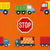 Colorful Orange Trucks Wallpaper, boys nursery design, truck themed wallpaper, orange wall art, Transportation Collection Image