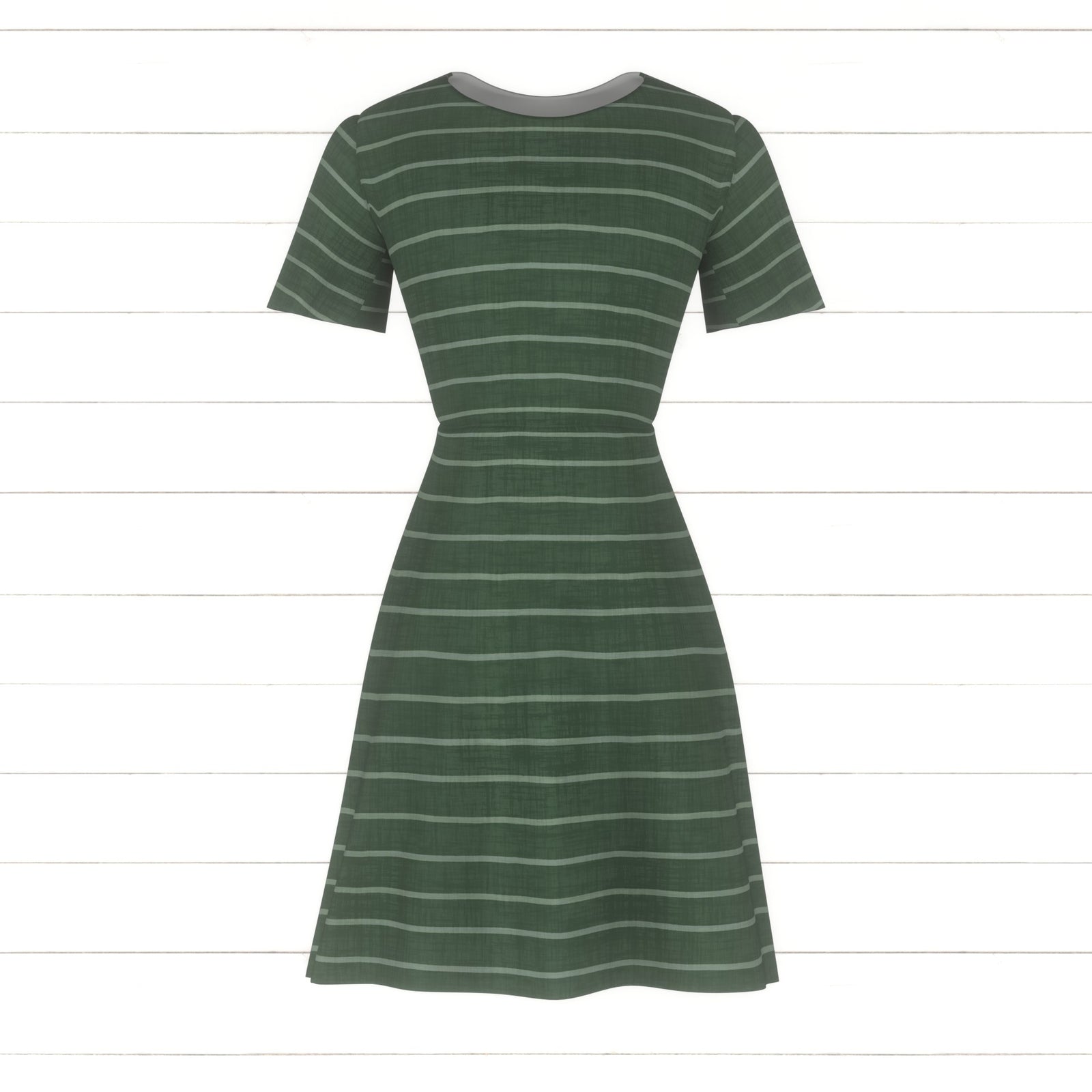 Faux Linen PRINTED Textured Stripe Sage