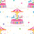Magic Merry Go Round Pastel – Carousel Horses Fairground Print Image