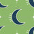 Space Boy - Crescent Moons & Stars on Lime Green Image