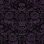 Victorian Floral Damask - black purple Fabric Image