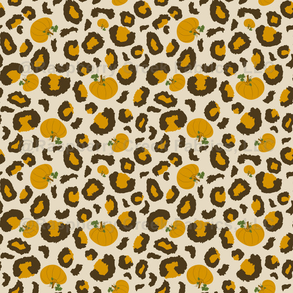 Fall Pumpkin Leopard Print - Raspberry Creek Fabrics