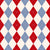 Argyle Pattern, White Red Blue, White Stitching Image