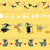 Witches, monkeys, birds and puppies on yellow Image