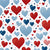Patriotic Red White Blue Hearts Image