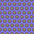 Red and yellow mod florals on cobalt blue retro midcentury feel, Small Scale.  Hexagon Blues, by Cassy's Color Creations Image