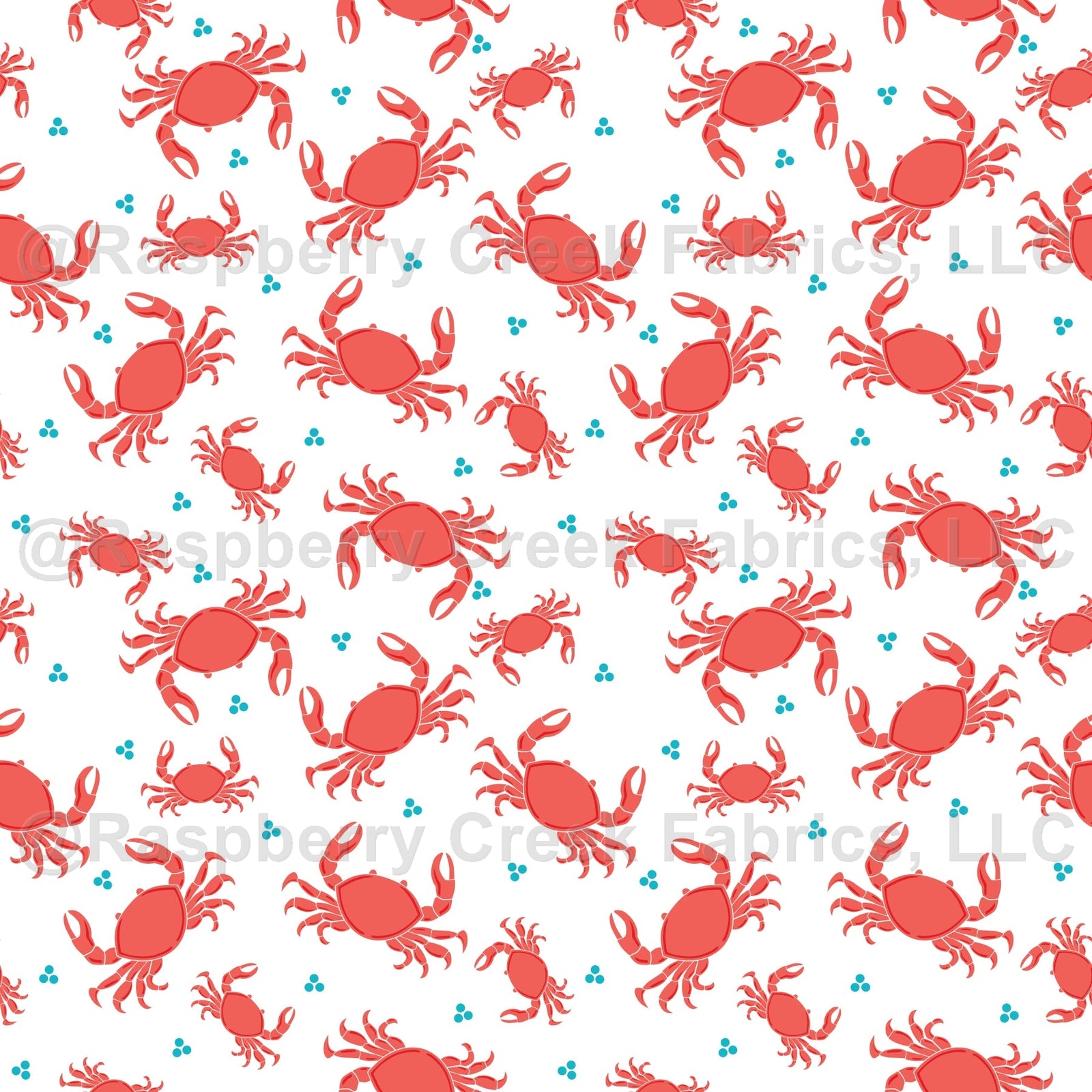 Getting Crabby Coral with Turquoise dots Medium scale