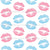 Blue and Pink Lips Pattern, Lipstick, Kiss Image