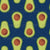 Ikat Avocados Tonal Green Navy Blue Textured Maximalist Market Produce Image