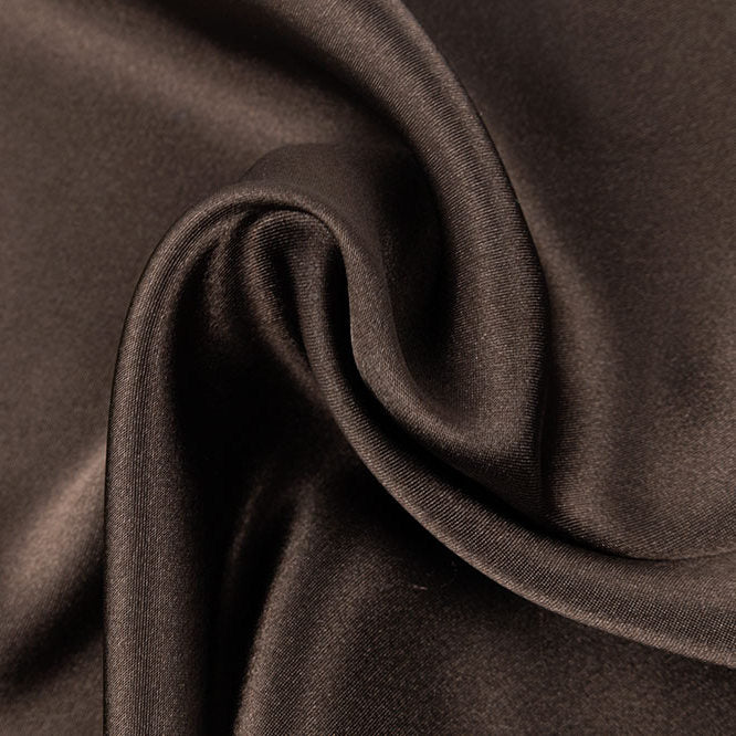 Solid Chocolate Brown Satin Charmeuse