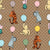 Classic Winnie the Pooh and Friends Floating Balloons Warm Tan Image