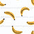 Graphic bananas on light orange background - yellow tropical fruits Image