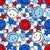 Patriotic Happy Faces and Stars on Checkerboard Image