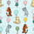 Classic Winnie the Pooh and Friends Floating Balloons on Baby Blue Image