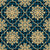 Festive Gold Snowflake Christmas Plaid in Blue Image