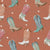 Watercolor Cowgirl Boots with Stars on Terracotta Linen – Rustic Western Girls Design - Desert Cowgirl Image