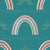 Boho Rainbows With Sunbursts On Teal | Unicorns & Rainbows Collection By JuneyB Design Image