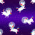 Unicorns In Space Rainbow Watercolor On Purple Ombre Image