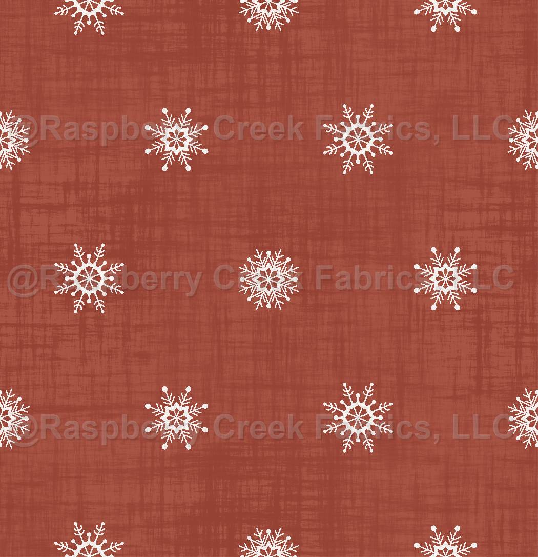 Feeling Jolly Snowflake Red Fabric, Raspberry Creek Fabrics