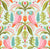 Bright pastel parrots and flowers in a modern tropical design with graphic symmetry, perfect for lively home accents Image