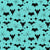 Retro Halloween Midcentury Bats on Turquoise Image