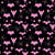 Retro Halloween Midcentury Bats at Night Pink Image