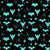 Retro Halloween Midcentury Bats at Night Turquoise Image