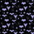 Retro Halloween Midcentury Bats at Night Cool Purple Image