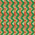 A Christmas Green Background Featuring a Vertical ZigZag Stripe Design of Holiday Decorated Gingerbread Houses Image