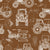 Tractor Blueprint by MirabellePrint / Rust Linen Textured Background Image