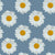 Daisies in Repeat on Medium Blue Image
