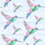 Hummingbirds Blue Right Facing Image