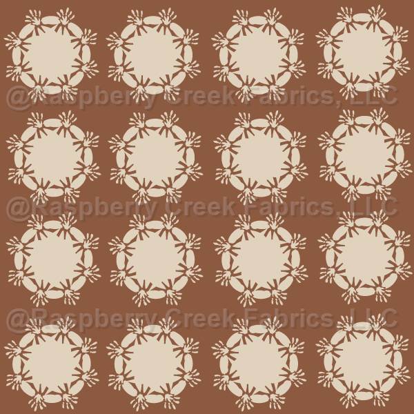 Circular Mandala in Cream on Terracotta