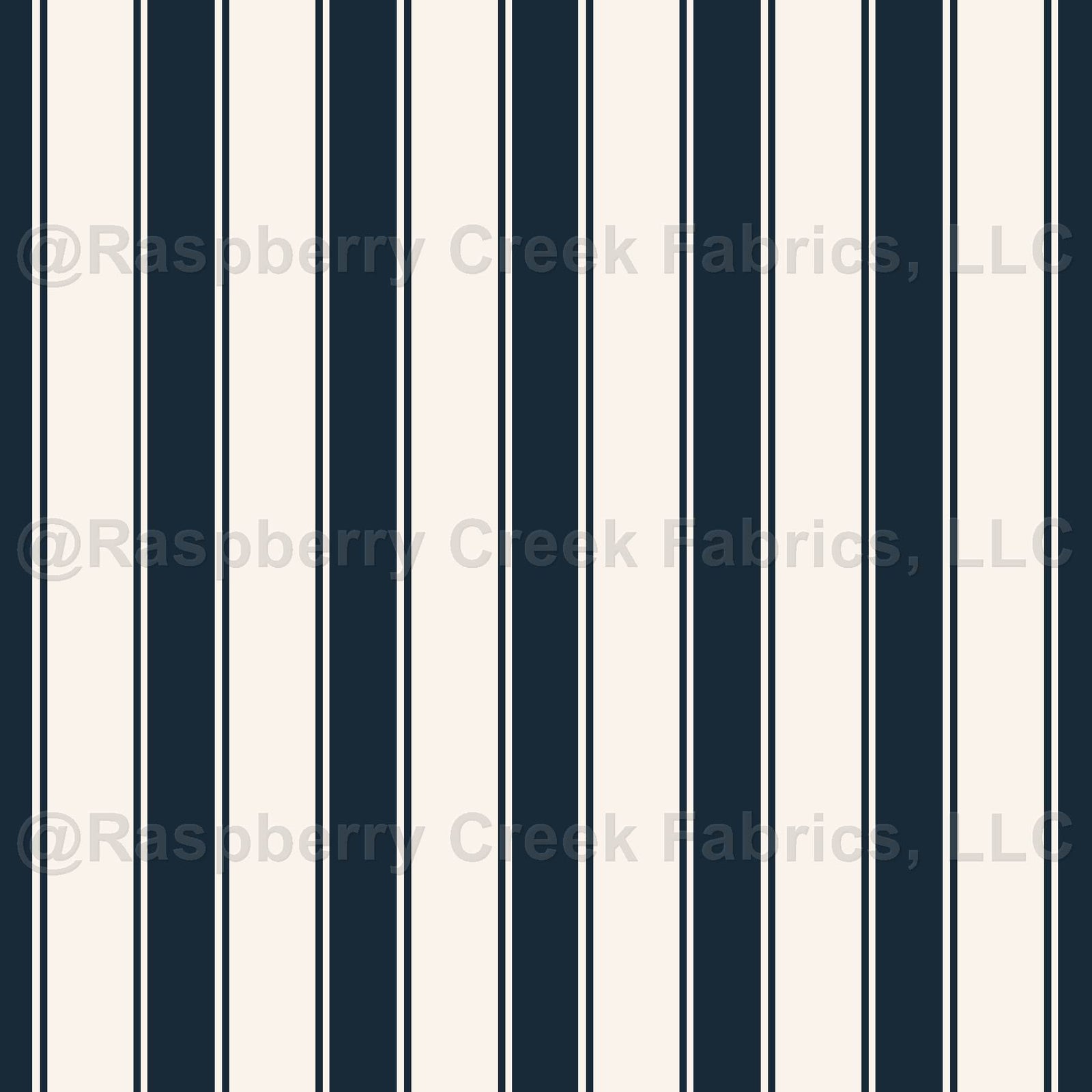 Christmas Ticking Stripe in Navy and Cream, Nutcracker Dreams by JuneyB Design
