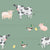 Watercolor farm animal on light green background Image