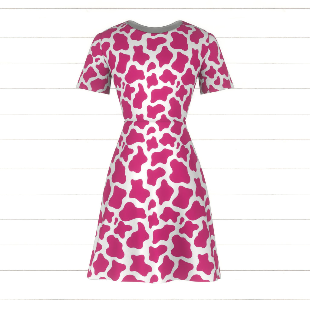 Shocking Pink Cow Print Fabric, Raspberry Creek Fabrics
