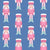 Pink nutcrackers - a fun and colourful Christmas pattern with pink and mint nutcrackers on mid blue (part of the 