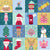 Merry Christmas Medley patchwork - a fun and playful pattern perfect for cheater quilts featuring Christmas characters (part of the 