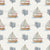 Nautical Sailboats and Coral in Soft Blue and Tan - By The Sea Collection Image
