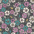 American Folksy Floral - Hero 02 Pink Turquoise, Cream, Buttercup Yellow on Grey Image