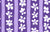 Hand Drawn Flowers Stripes Dark Purple, Light Purple, White Image
