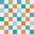 Retro Checkerboard in blue, rust, teal and celadon on eggshell white Image