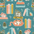 scattered books / teal Image