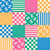 Bright Rainbow Fun Bows Checks Stripes Cheater Quilt Top Wholecloth Image