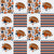 Team Spirit Football Patchwork Denver Broncos Blue Orange and White for Cheater Quilt or Blanket Image