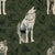 Boho Woodland Wolves on Green Image