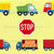 Yellow Trucks Wallpaper, boys nursery design, truck themed wallpaper, yellow wall art, Transportation Collection Image